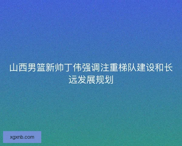 山西男篮新帅丁伟强调注重梯队建设和长远发展规划 山西男篮新帅丁伟强调注重梯队建设和长远发展规划