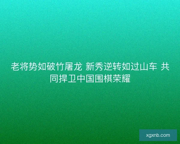 老将势如破竹屠龙 新秀逆转如过山车 共同捍卫中国围棋荣耀