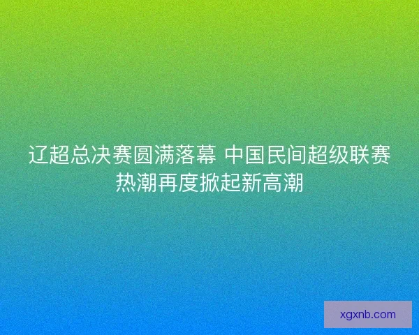 辽超总决赛圆满落幕 中国民间超级联赛热潮再度掀起新高潮 辽超总决赛圆满落幕 中国民间超级联赛热潮再度掀起新高潮