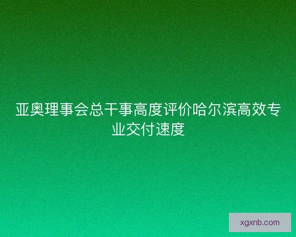 亚奥理事会总干事高度评价哈尔滨高效专业交付速度 亚奥理事会总干事高度评价哈尔滨高效专业交付速度